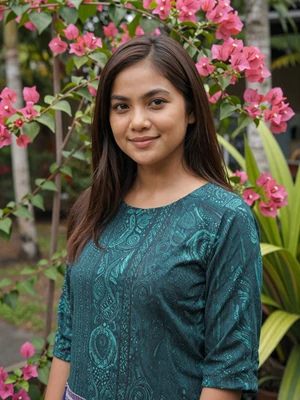 Nordiana Hasan, a 27-year-old Bruneian woman from Bandar Seri Begawan in a tropical garden - Bruneian women dating profile