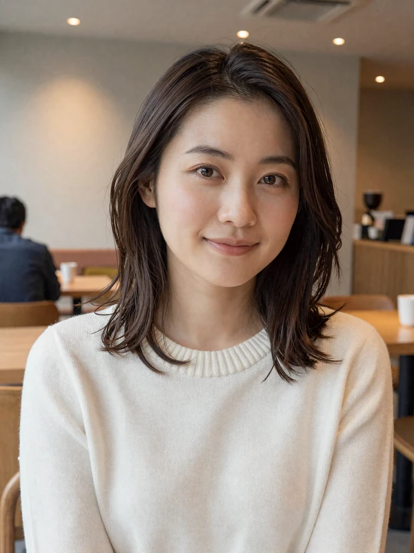 Yuki Tanaka, a 31-year-old Japanese woman in a cozy cafe - Japanese women dating profile