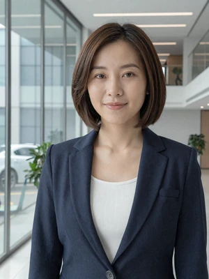 Pei-Yu Chang, a 31-year-old Taiwanese woman from Hsinchu in a professional setting - Taiwanese women dating profile
