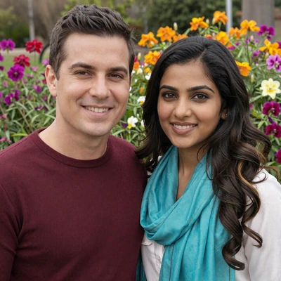 Steven and Priya - happy American-Indian couple success story from FloridaDatingService