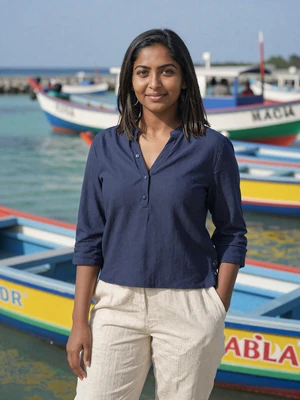 Aishath, a 30-year-old Maldivian woman from Kulhudhuffushi at a harbor - Maldivian women dating profile