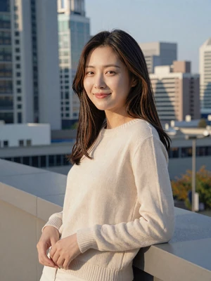 Hana Kim, 28-year-old Korean woman in urban setting - Korean women dating profile