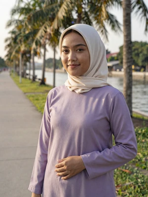 Siti Hajar Yusof, a 25-year-old Bruneian woman from Tutong near a river promenade - Bruneian women dating profile
