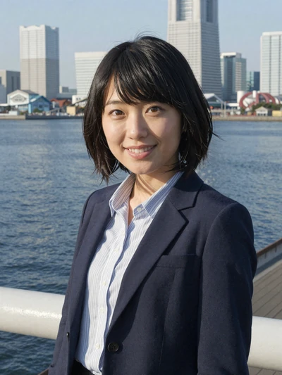 Mika Sato, a 28-year-old Japanese woman from Yokohama at the waterfront - Japanese women dating profile