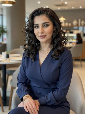 Gulnora Saidova, a 29-year-old Tajik woman from Kulob at a restaurant - Tajik women dating profile
