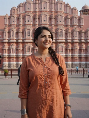 Ritu Singh, a 31-year-old Indian woman from Jaipur at a pink sandstone palace - Indian women dating profile