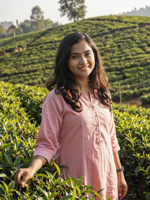 Farhana Akter, a 25-year-old Bangladeshi woman from Sylhet in a tea garden - Bangladeshi women dating profile