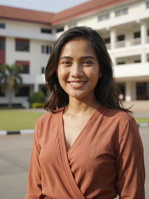 Kaew, a 29-year-old Thai woman from Khon Kaen at a university campus - Thai women dating profile