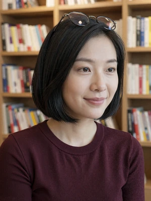Xin Yi Chen, a 31-year-old Chinese-Singaporean woman in a cozy bookstore cafe - Singaporean women dating profile