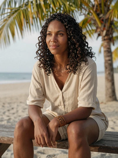 Ana Pereira, a 29-year-old Timorese woman from Suai near a tropical beach - Timorese women dating profile
