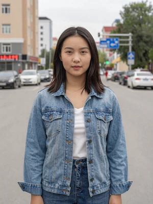 Bolormaa Erdene, a 25-year-old Mongolian woman from Darkhan on a city street - Mongolian women dating profile