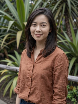 Ting-Ting Hsu, a 28-year-old Taiwanese woman from Taoyuan in a botanical garden - Taiwanese women dating profile
