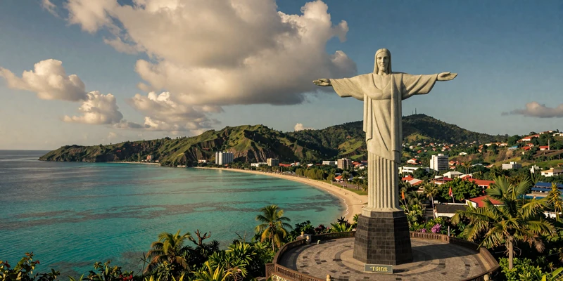 Cristo Rei statue overlooking the ocean in Dili, East Timor - the spiritual heart of Timorese culture and homeland of Timorese women on FloridaDatingService