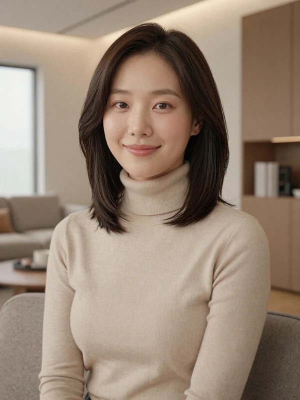 Soo-Jin Park, a 30-year-old Korean woman in modern apartment - Korean women dating profile