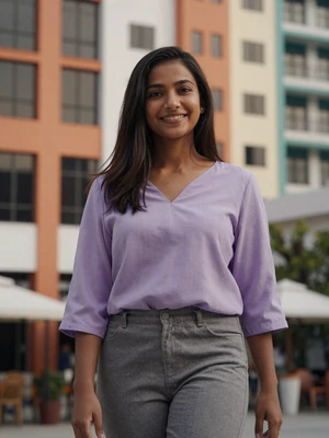 Shifna, a 24-year-old Maldivian woman from Malé in a modern urban setting - Maldivian women dating profile