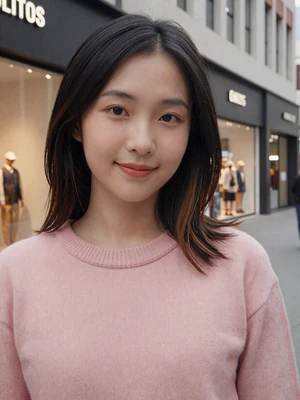 Hui Min Tan, a 27-year-old Chinese-Singaporean woman from Orchard smiling on a city street - Singaporean women dating profile