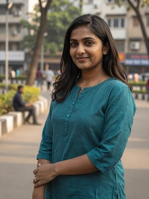 Priya Desai, 28-year-old Indian woman in Mumbai park - K-1 visa Indian dating profile