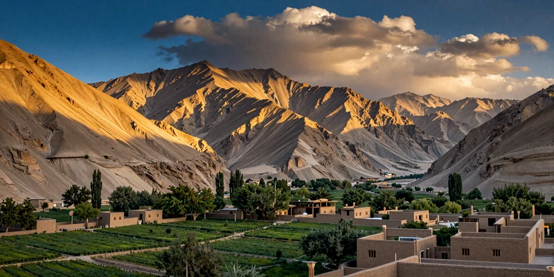 Scenic Hindu Kush mountain valley in Afghanistan with traditional village - the homeland heritage of Afghan women on FloridaDatingService