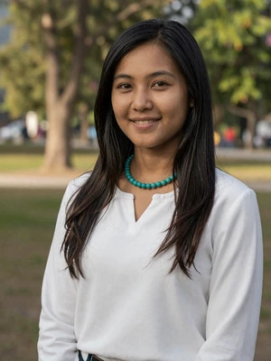 Sonam Wangmo, a 27-year-old Bhutanese woman from Thimphu smiling in a sunny park - Bhutanese women dating profile