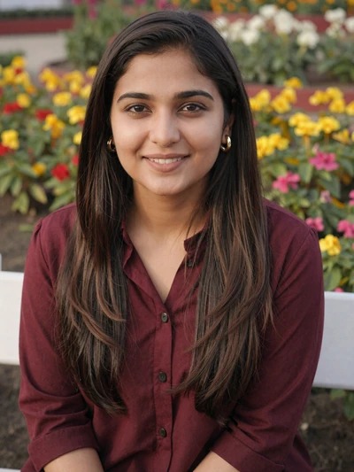 Nadia Hussain, a 29-year-old Pakistani woman from Faisalabad in a garden - Pakistani women dating profile