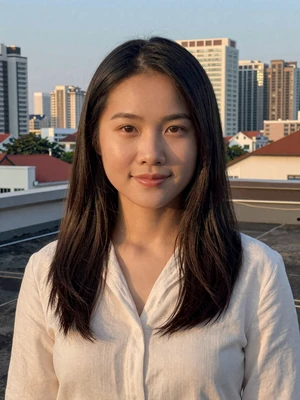 Linh Nguyen, a 27-year-old Vietnamese woman from Ho Chi Minh City on a rooftop - Vietnamese women dating profile