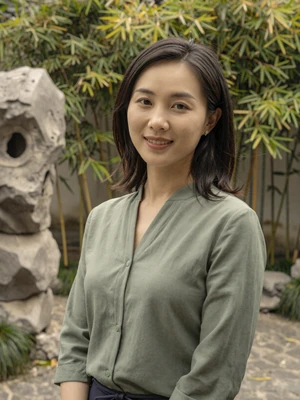 Ling Chen, 30-year-old Chinese woman in traditional garden - Chinese women dating profile
