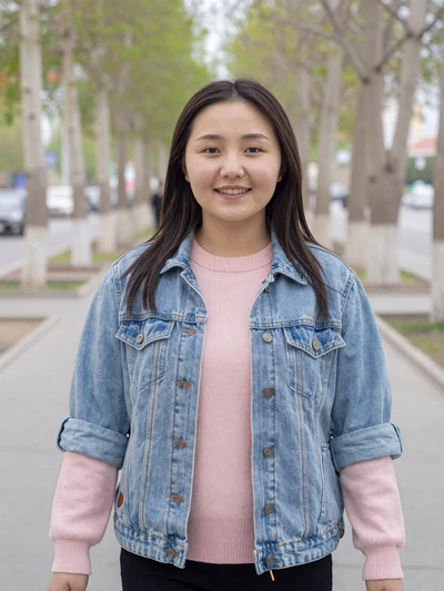 Damira Orazova, a 24-year-old Kazakh woman from Karaganda on a spring boulevard - Kazakh women dating profile