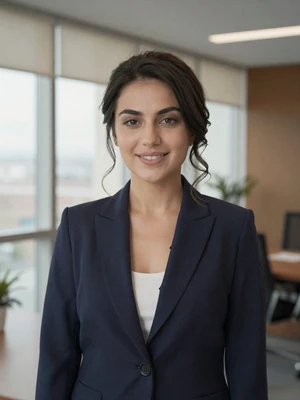 Armine Hovhannisyan, a 31-year-old Armenian woman from Yerevan in a professional setting - Armenian women dating profile