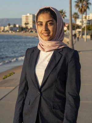 Noor Al-Haddad, a 31-year-old Yemeni woman from California at the waterfront - Yemeni women dating profile