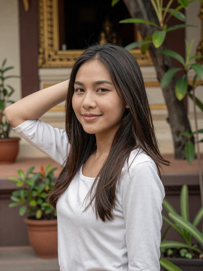 Niran Chaisuwan, 27-year-old Thai woman near Chiang Mai temple - Thai women dating profile
