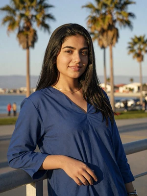 Zarghuna Waziri, a 25-year-old Afghan woman from California at the waterfront - Afghan women dating profile