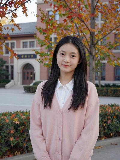 Liu Jing, a 24-year-old Chinese woman from Nanjing on a university campus - Chinese women dating profile