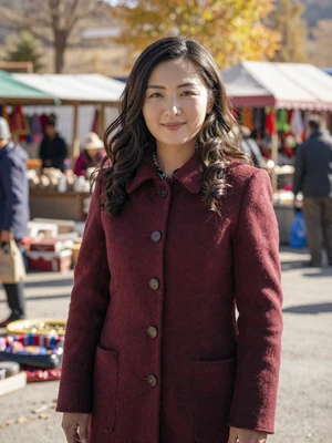 Sarnai Ganbold, a 29-year-old Mongolian woman from Erdenet at an outdoor market - Mongolian women dating profile