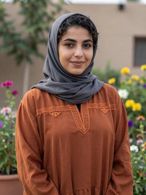 Sara Al-Jawfi, a 29-year-old Yemeni woman from Dearborn in a community garden - Yemeni women dating profile