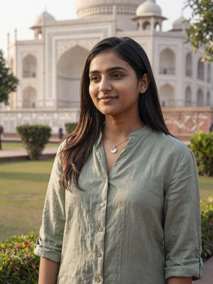 Ananya Gupta, a 26-year-old Indian woman from New Delhi in a heritage garden - Indian women dating profile
