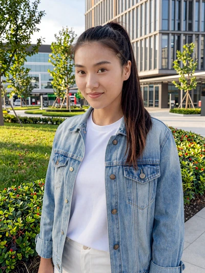 Li Na, a 25-year-old Chinese woman from Shenzhen in casual outfit at a modern park - Chinese women dating profile