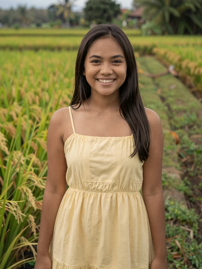 Josefina Guterres, a 25-year-old Timorese woman from Maliana in a green landscape - Timorese women dating profile