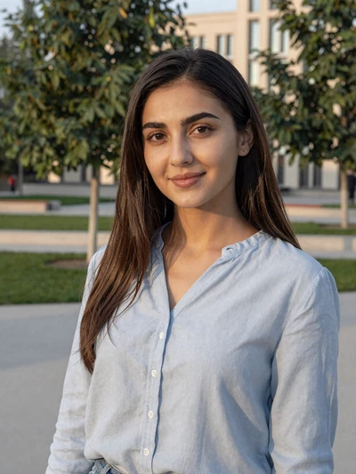 Dilnoza Karimova, a 27-year-old Uzbek woman from Tashkent in a park - Uzbek women dating profile