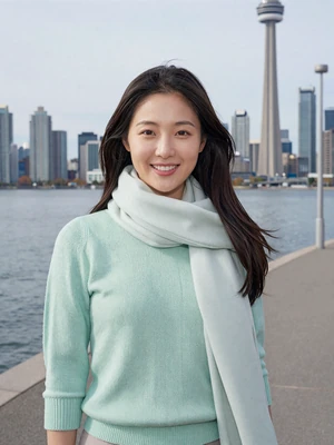 Bomi Han, a 27-year-old Korean woman from Toronto along the waterfront - North Korean women dating profile
