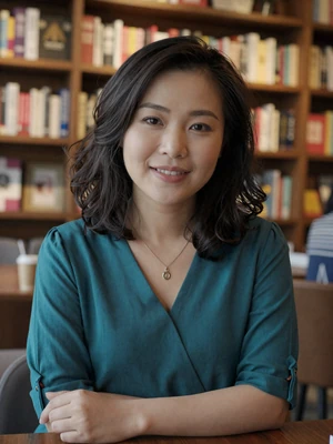 Wei Ling Chong, a 30-year-old Chinese-Malaysian woman from Kuching at a cozy cafe - Malaysian women dating profile
