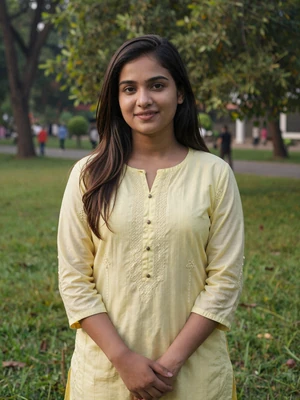 Nusrat Jahan, a 27-year-old Bangladeshi woman from Dhaka smiling in a park - Bangladeshi women dating profile