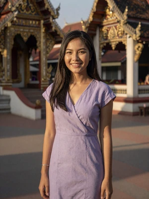 Arisa Promchana, 26-year-old Thai woman in Chiang Mai temple - K-1 visa Thai dating profile