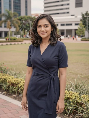 Aisyah Binte Rahim, a 29-year-old Malay-Singaporean woman from Tampines in a modern park - Singaporean women dating profile