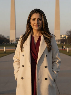 Laila Popal, a 30-year-old Afghan woman from Washington DC with monuments in background - Afghan women dating profile