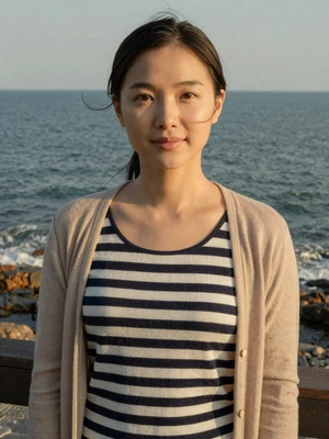 Wei-Lin Yang, a 30-year-old Taiwanese woman from Keelung at a coastal viewpoint - Taiwanese women dating profile