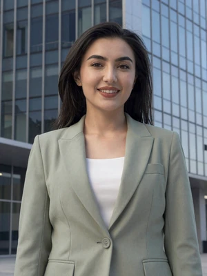 Sitora Murodova, a 31-year-old Tajik woman from Dushanbe in a professional setting - Tajik women dating profile