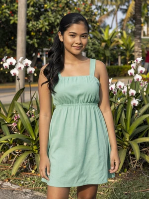 Grace dela Cruz, a 25-year-old Filipina woman from Davao City in a tropical park - Filipino women dating profile