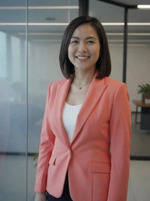 Michelle Lim, a 31-year-old Chinese-Malaysian woman from Kuala Lumpur in a professional setting - Malaysian women dating profile