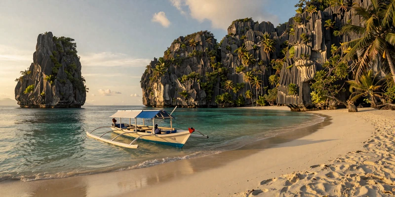 El Nido Palawan Philippines at golden hour - romantic destination for meeting Filipino women
