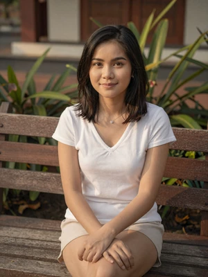 Nattaya Siriwong, 31-year-old Thai woman in temple garden - Thai women dating profile